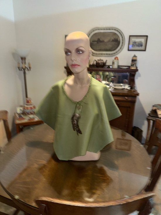 Handmade by Redhawk Designs Other - Hand made by Redhawk Designs New Zealand Deerskin Olive & Feather Poncho sz M